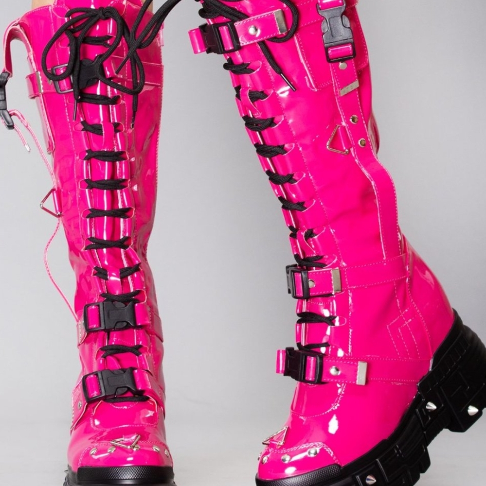 Anthony Wang X WTF Orange Cookies Pink Platform Boots